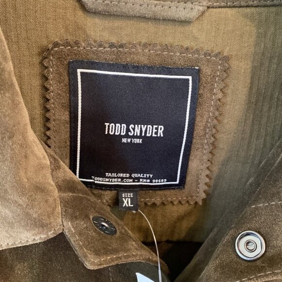 Todd Snyder Suede Dylan Olive Jacket Sz XL.  NWT - Picture 3 of 5